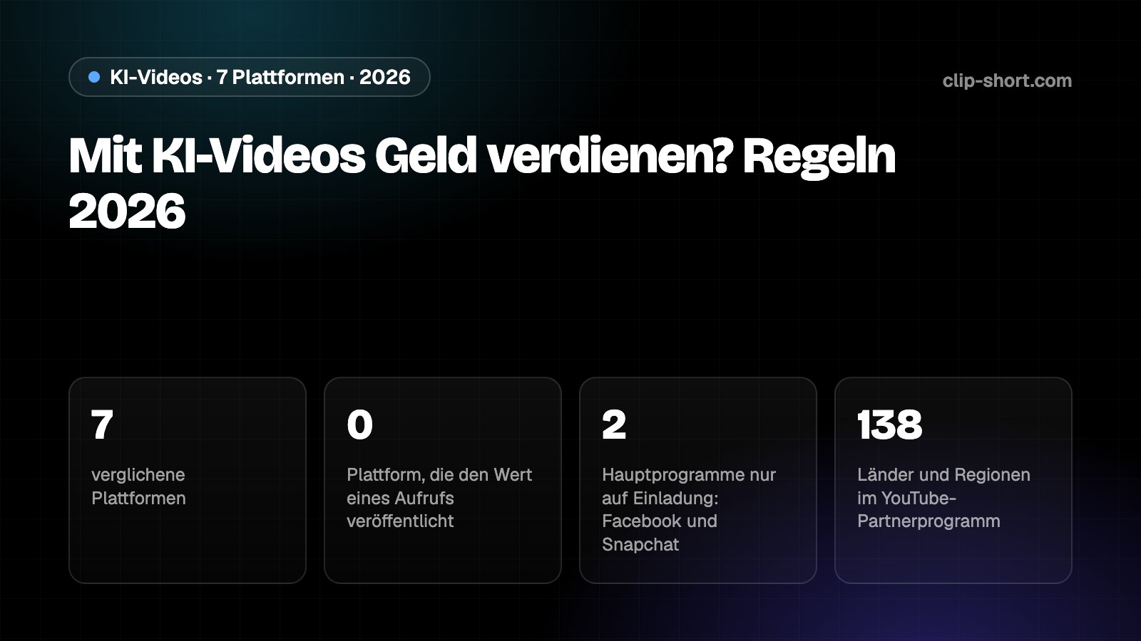 Sieben Plattformen nebeneinander: was jede bezahlt, wer beitreten kann, ihre Regeln zu KI und originalen Inhalten und ihre Kennzeichnung