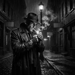 A picture drawn in the Noir Film look