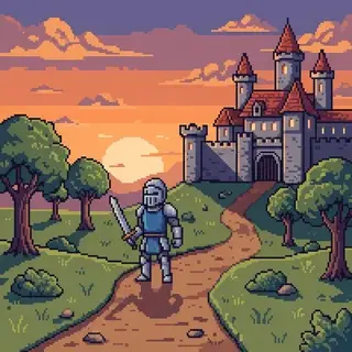 A picture drawn in the Pixel Art look