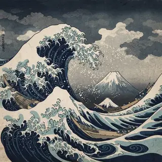 A picture drawn in the Ukiyo-e look